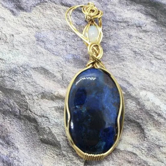 Ethiopian Opal shattuckite, Girl Boss Statement pendant - moonlitbeading